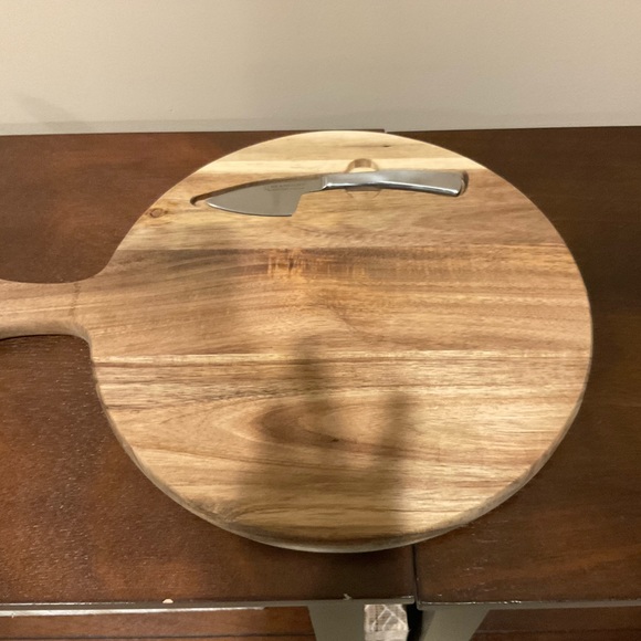 Brandani Dining Nwot Wood Cheese Serving Board With Cheese Knife